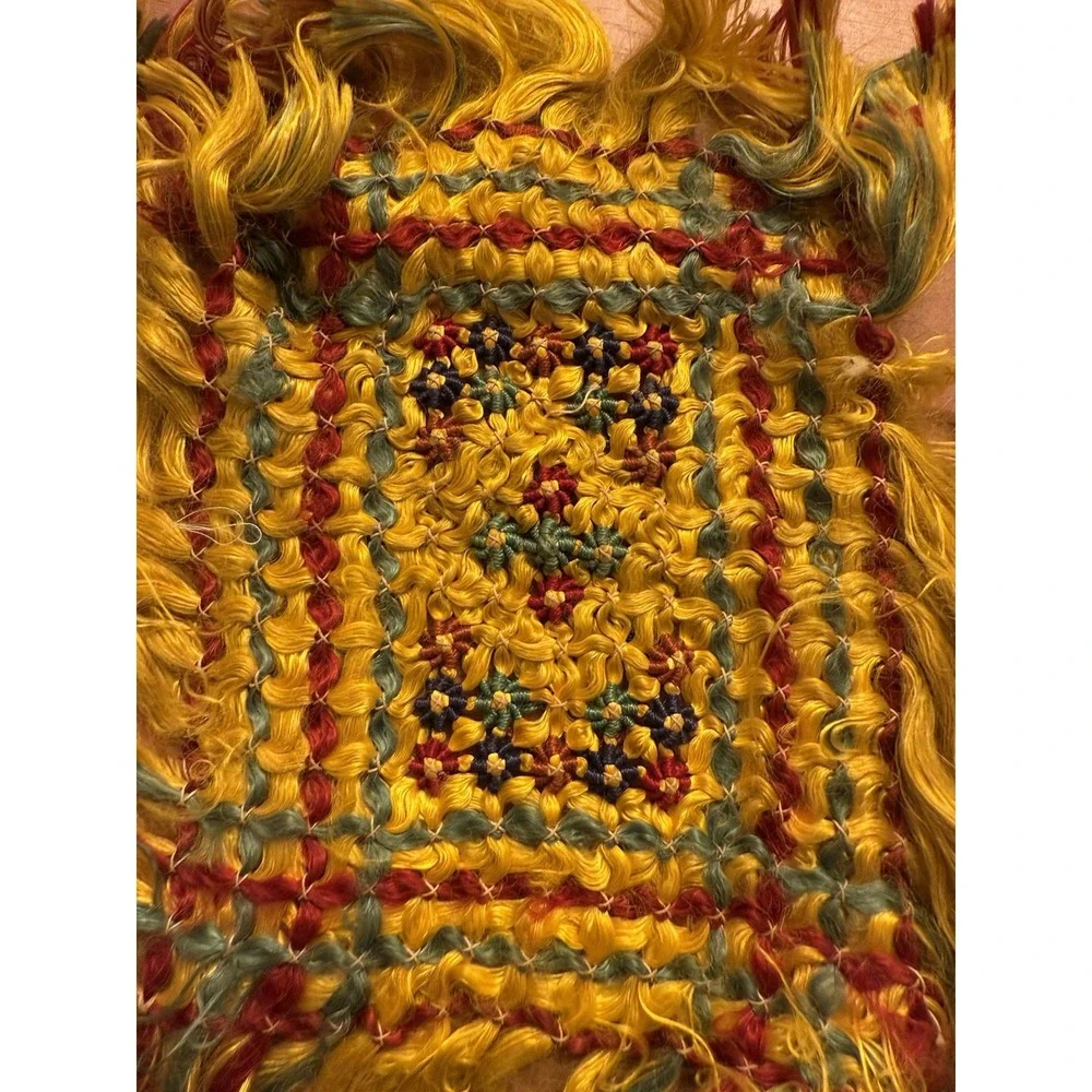 Vintage Handmade Woven Hot Pad, Pot Holder, Plant Holder‎ 10x7